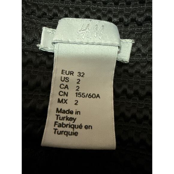 H&M Black Knit Bandage High Waist Mini Bodycon Straight Pencil Skirt Size 2 - Picture 4 of 5